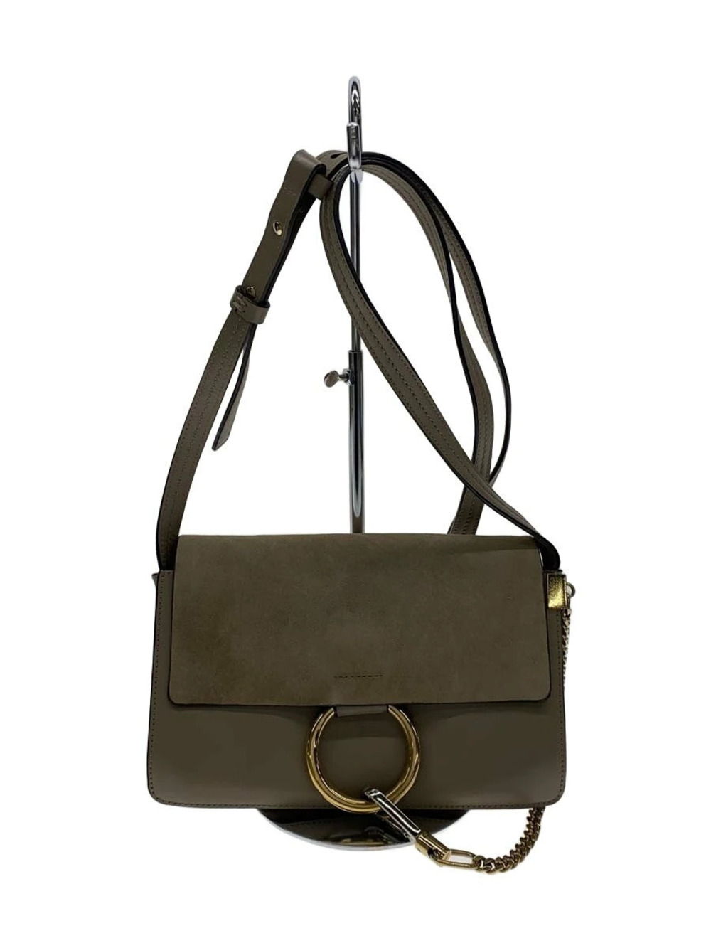 Chloe Faye crossbody bag ring chain Bag Gray